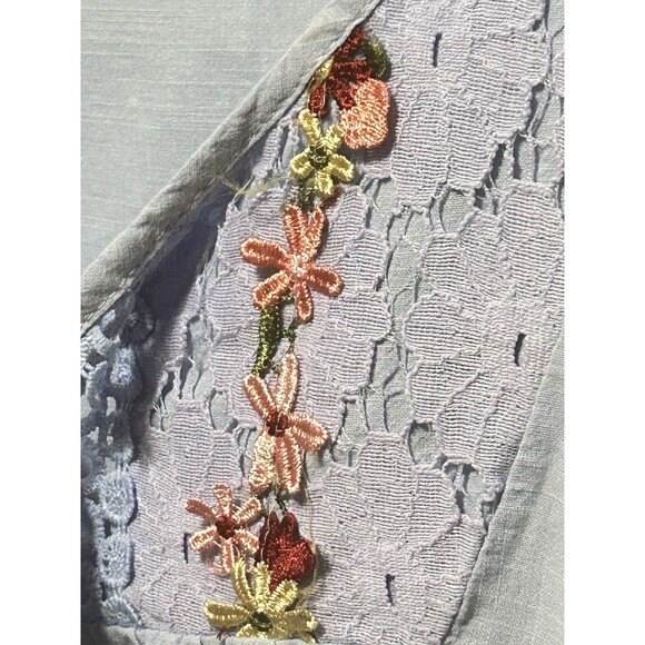 Unbranded Womens 5X‎ Lace Embroidered Blue Top - Picture 8 of 12